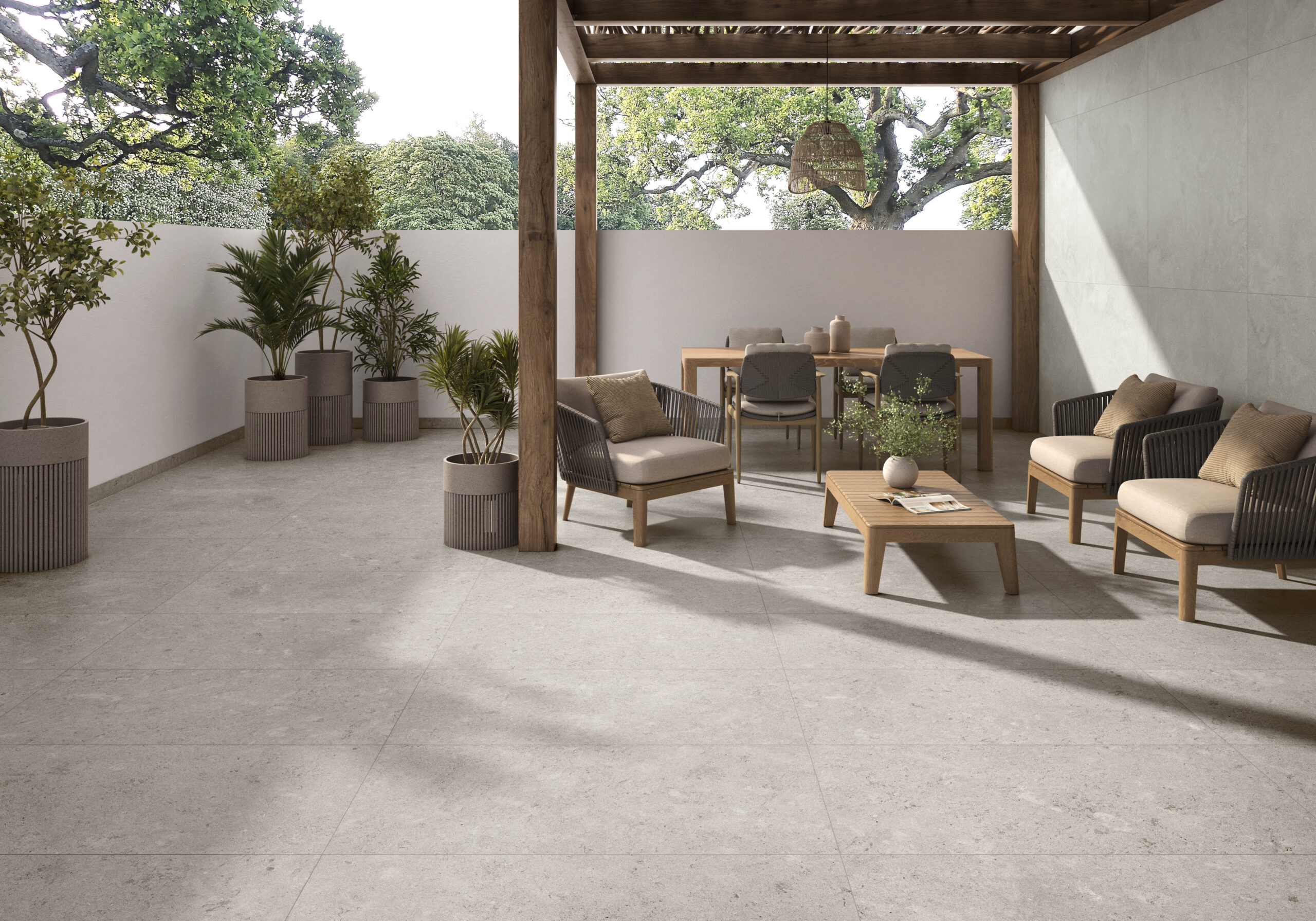 AMB-EXT SOSPIRO GRIS 60X120-PORTLANDSTONE BLANCO 120X120